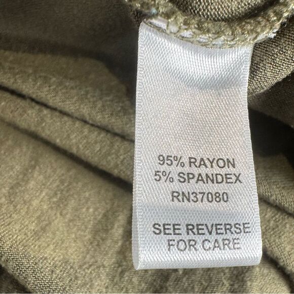 Cato army green faux wrap top size small - Picture 5 of 6